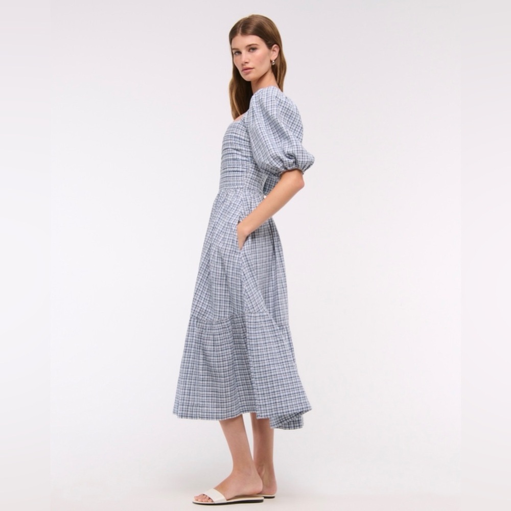 The A&F Emerson Linen-Blend Puff
Sleeve Midi Dress size med petite - Picture 7 of 8